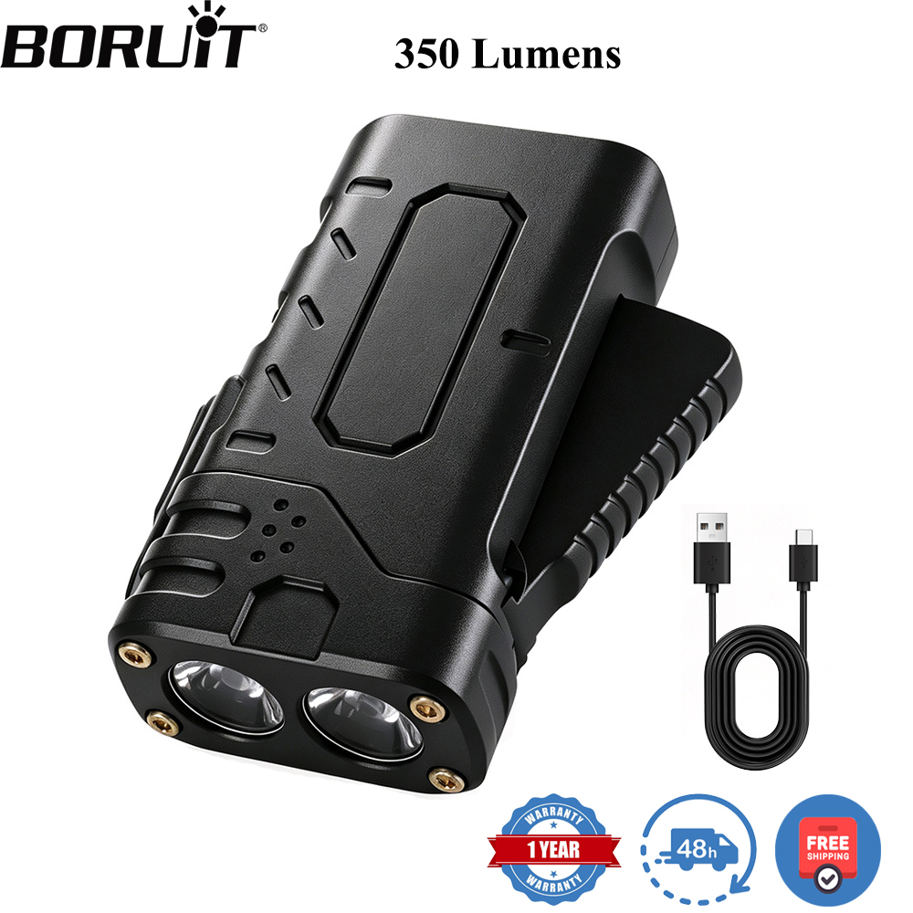 BORUIiT Hand Crank EDC LED Fla - Fishing Light ulasan dan harga